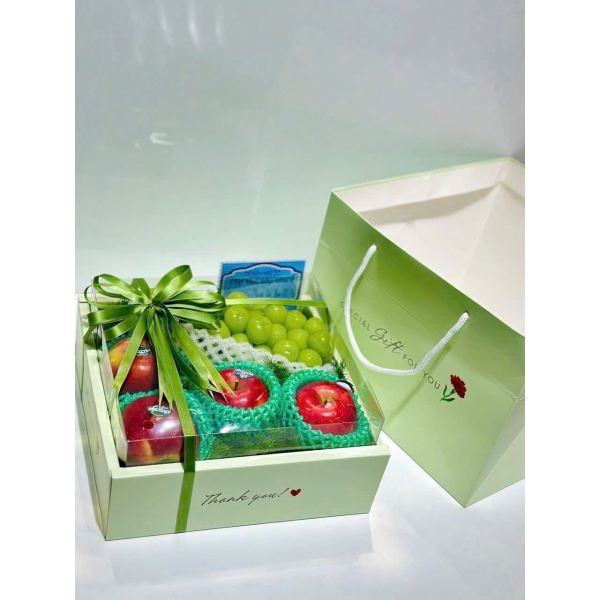 Combo túi hộp giấy mica đựng trái cây quà tặng lễ