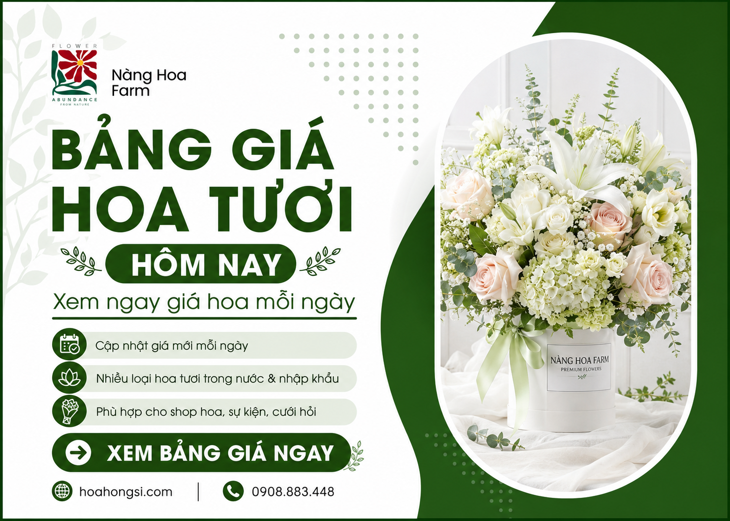 Bảng giá hoa tươi hôm nay